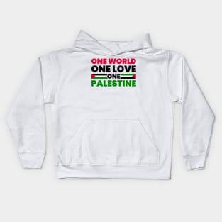 One World One Love One Palestine Kids Hoodie